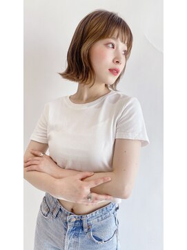 トゥーリ よろずや通り店(tuuli) 大人かわいい前髪◆マチルダボブ◆ピンクベージュ◆髪質改善◆