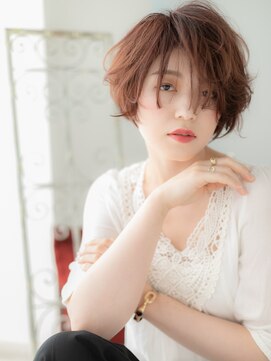 アルバハナレ 横浜(αlba HANARE) 関内/髪質改善/ベージュピンクのラフなマッシュパーマボブi