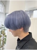 ブルーシルバー×メンズハイトーン×ケアブリーチ