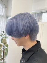 ブルーシルバー×メンズハイトーン×ケアブリーチ