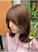 10代20代髪質改善くびれミディアム×グレージュカラー