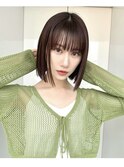 切りっぱなしボブストレートボブ　タンバルモリパツッとボブ