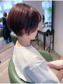 ショートボブ_ピンクラベンダー_
