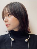 ★ニュアンスカラー イヤリングカラー外ハネボブ くびれレイヤー