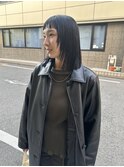 ブルーブラック フェイスレイヤー ロブヘア オン眉カット