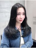 【韓国ヘア】顔まわりレイヤーカットくびれミディアム心斎橋