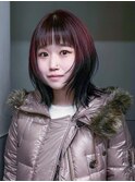 ミニウルフミディアム顔周りレイヤー韓国ヘア_ba547991