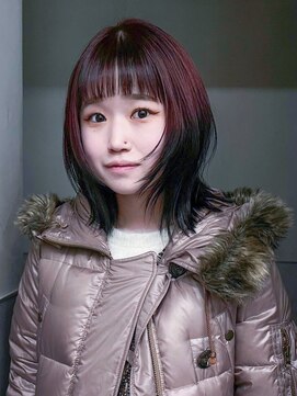 アルバム 渋谷パルコ(ALBUM) ミニウルフミディアム顔周りレイヤー韓国ヘア_ba547991