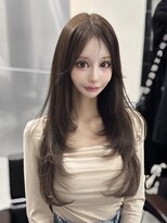 ロムーク 表参道(LOMKH)&nbsp;シールエクステ小顔ロングレイヤーカット顔周り透明感カラー