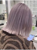 渋谷ダブルカラータッセルボブラベンダーピンクアッシュカラー