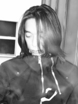 ココ 原宿(KOKO) メンズボブウルフ刈り上げセンターパートブルーブラック