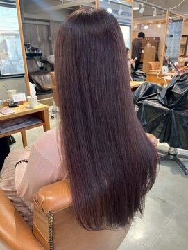 透明感バイオレットブラウン/アッシュ/艶髪/ストレート