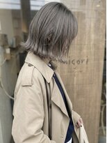 ニコリヘアワークス(nicori hair works)&nbsp;ボブ×グレージュ×外ハネ3