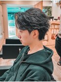 MEN’S/リバースセンターパート/ニュアンスパーマ/河原町