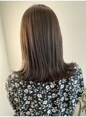 オリーブベージュ　外ハネボブ　マロンベージュ