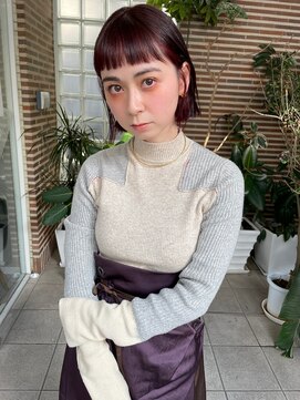 デイジー(Daisy) 天神/大名/切りっぱなしボブ/インナーカラー/ワインレッド