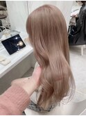 ミディアムヘアデザインカラーフェイスフレーミング暗めカラー