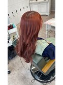 ブリーチなしダブルカラー！オレンジブラウン