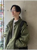 センターパート ナチュラルストレート