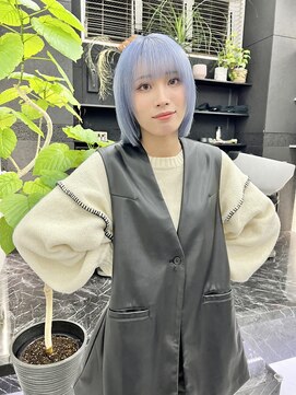 チュダック(ChuDuck) 韓国風《ペールブルー》ハイトーン/ケアブリーチ/ダブルカラー