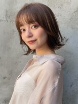 前髪 ネビージュ ボブルフ 黒髪 ワンレン 小顔 "