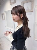 透明感ブリーチなしダブルカラーミルクティーブラウン韓国くびれ