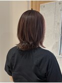 白髪ぼかしハイライト×ピンクカラー