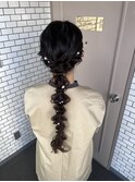 編みおろし パールピン 参列ヘア お呼ばれヘア イベントヘア