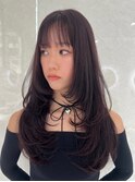 ハイライトカラーミルクティーベージュレイヤーカット