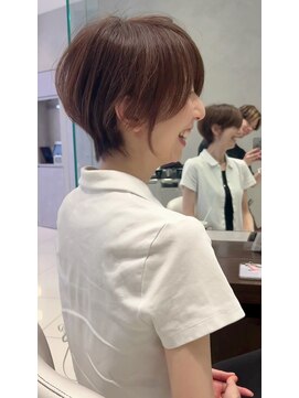 アース 大曽根店(HAIR&MAKE EARTH) earthショートレイヤーボブミルクティー丸みショートボブ