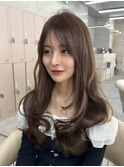 ヘーゼルブラウン/レイヤーカット/マロンベージュ/韓国巻き
