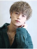 ミルクティーベージュスパイラルパーマ ショートウルフ[新宿]