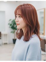 ノイ(neu)&nbsp;【静岡エリア】コーラルレッド×外ハネミディレイヤー