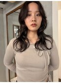 表参道/韓国レイヤー/顔周りカット/くびれミディ/透明感カラー