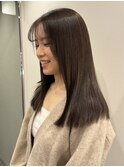透明感オリーブグレー×カラーロング