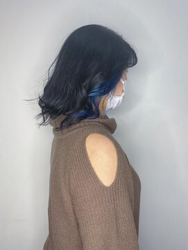 モルニ(MORNI) 髪質改善トリートメント_マロンベージュ Aラインボブ かきあげ