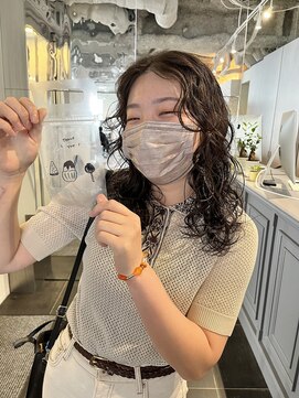 カフ(CAF) CAF FUKO/ロングウルフ/くるくるパーマ/イメチェン/大阪/心斎橋