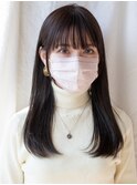 【白川】20代30代40代ぱっつん前髪パールグレー23.2.15
