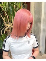 ヲタク(wotaku.)&nbsp;ピンクカラーハイトーンダブルカラー暖色カラーケアブリーチ前髪