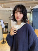 プードルパーマウェーブミディアムボブパーマ