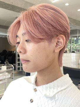 サンクマーケット 渋谷(cinq MARKET) 渋谷メンズブリーチカラーピンクベージュカラーセンターパート