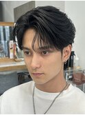 メンズフェザーショート刈り上げセンターパート波打ちパーマ渋谷