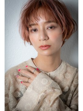 カバーヘア ブリス 戸田公園西口店(COVER HAIR bliss) □透明感オレンジベージュ小顔ショートボブ415戸田公園20代30代