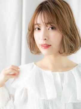 ドクターズサロン LAB 小山店 ブリーチミルクティーカラー先パーマ丸みボブs小山20代30代