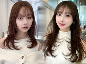 ロンドロゼ 池袋(Lond rose)の写真/ふわりと軽やか前髪が輪郭をカバー。韓国風レイヤーを取り入れた前髪・顔周りカットで小顔に！[池袋]