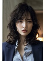 ノラ シブヤ(NORA) 小顔ミディアムパーマミディアムデジタルパーマボブパーマ前髪