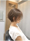 30代、40代/丸みくびれショートボブ×白髪染めハイライト/大宮