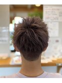 メンズ2ブロック×アメジストアッシュカラー