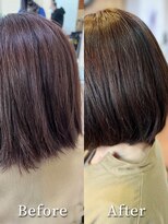 アークスヘアー&nbsp;大人可愛い髪質改善小顔艶感前下がりショートべージュ