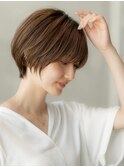 20代30代40代大人可愛い/前下がりボブ/丸みショート/前髪